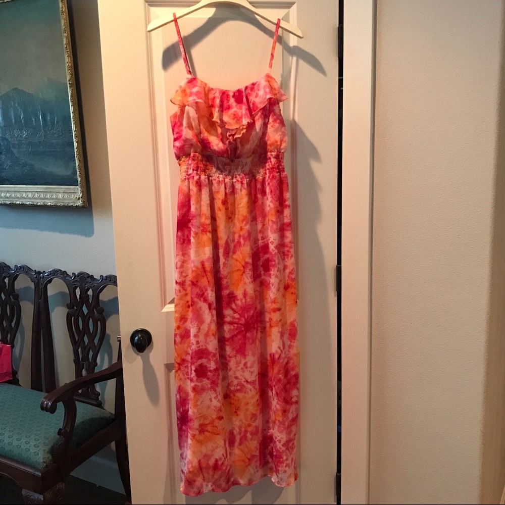 Like New Faded Glory Floral/Tie-Dye-ish Maxi Dress